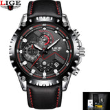 LIGE Watch Men Casual Sport Quartz Clock Top Brand Mens Watches Luxury Business Full Steel Waterproof Watch Relogio Masculino